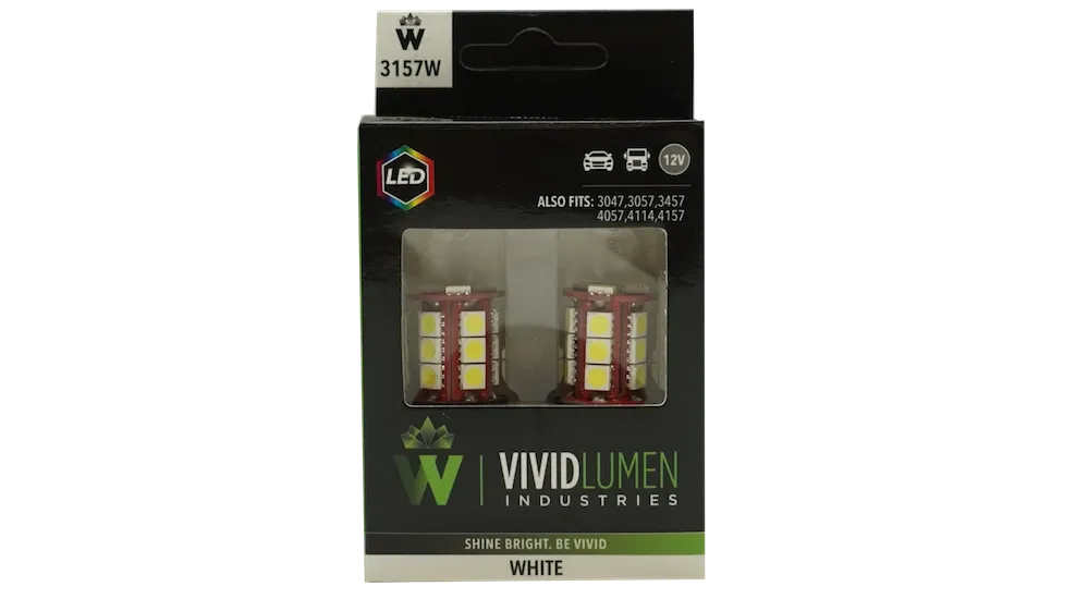 3157 White LED Bulbs Long Lasting (Pair)