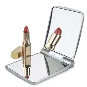 7X Magnification Lighted Folding Travel Mirror