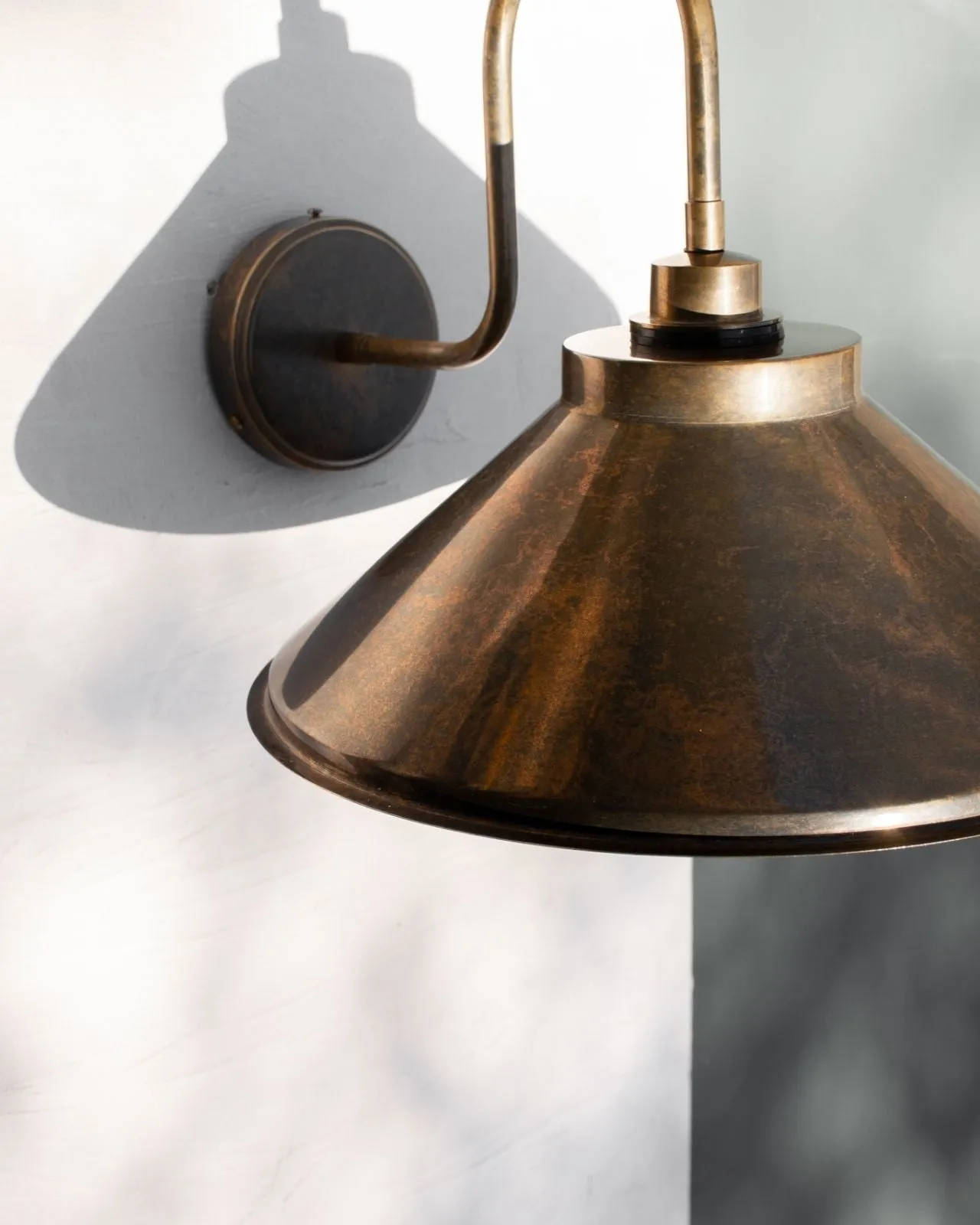 Antique Brass Gooseneck Wall Light