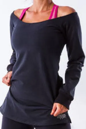 AR 1133-off shoulder long sweatshirt