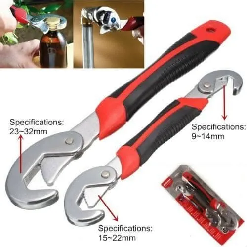 Auto Adjustable Quick Snap'N Grip Wrench Multifunction Spanner Set seal pack