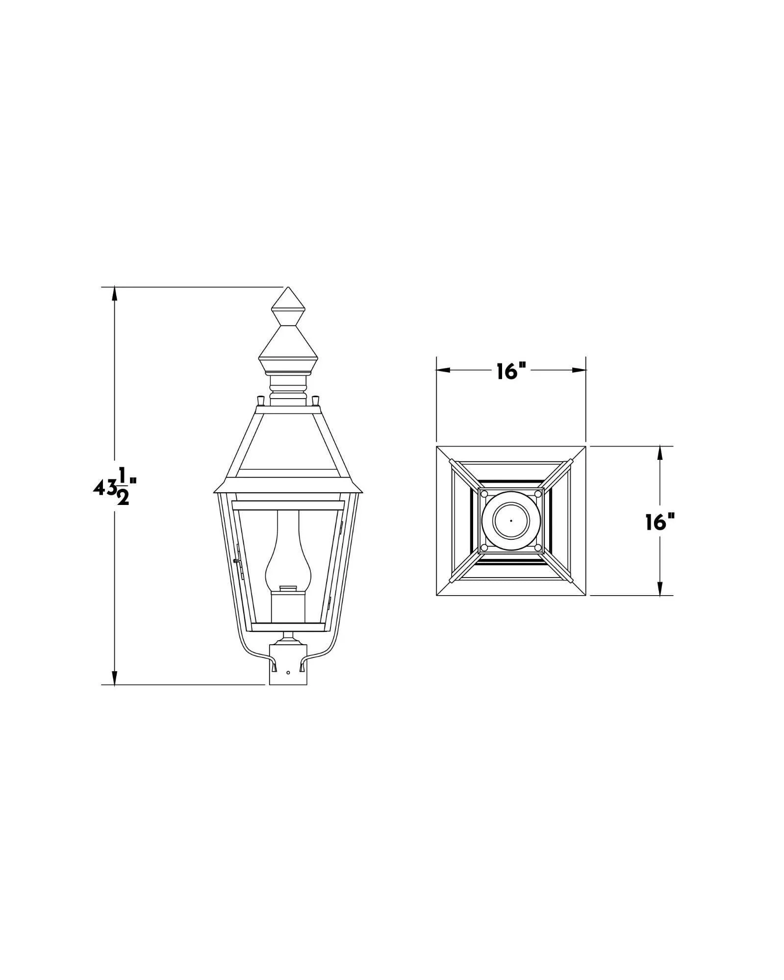 Boston Exterior Post Lantern Large