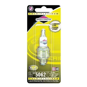 BRIGGS & STRATTON Extended Life 5062K Spark Plug, 14 mm Thread, 13/16 in Hex, Platinum
