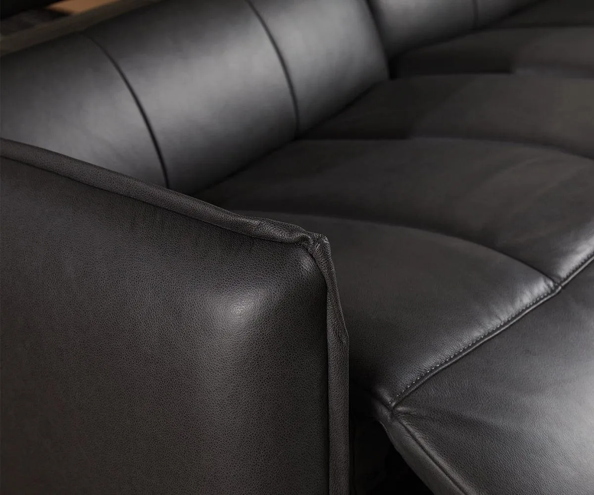 Carson Leather Power Reclining Sectional