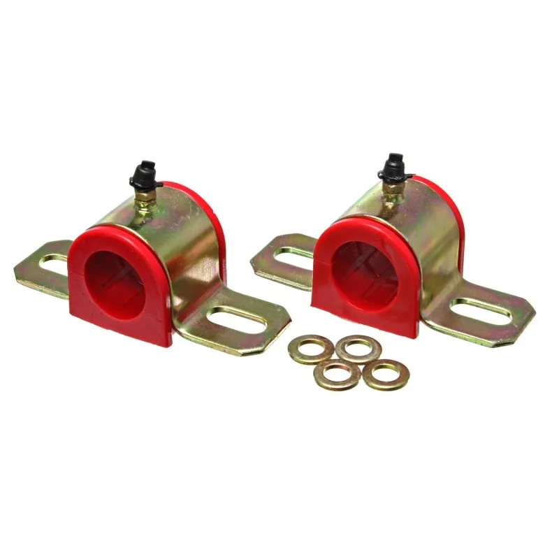 Energy Suspension Hyper-Flex Greasable Sway Bar Bushing - 1.313 in Bar - Bracket - Red / Cadmium - Universal 9.5167R - Pair