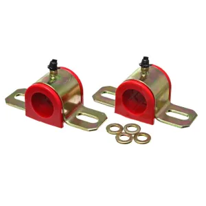 Energy Suspension Hyper-Flex Greasable Sway Bar Bushing - 1.313 in Bar - Bracket - Red / Cadmium - Universal 9.5167R - Pair