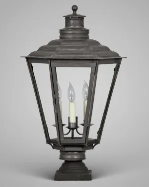 English Gas Exterior Post Lantern Large