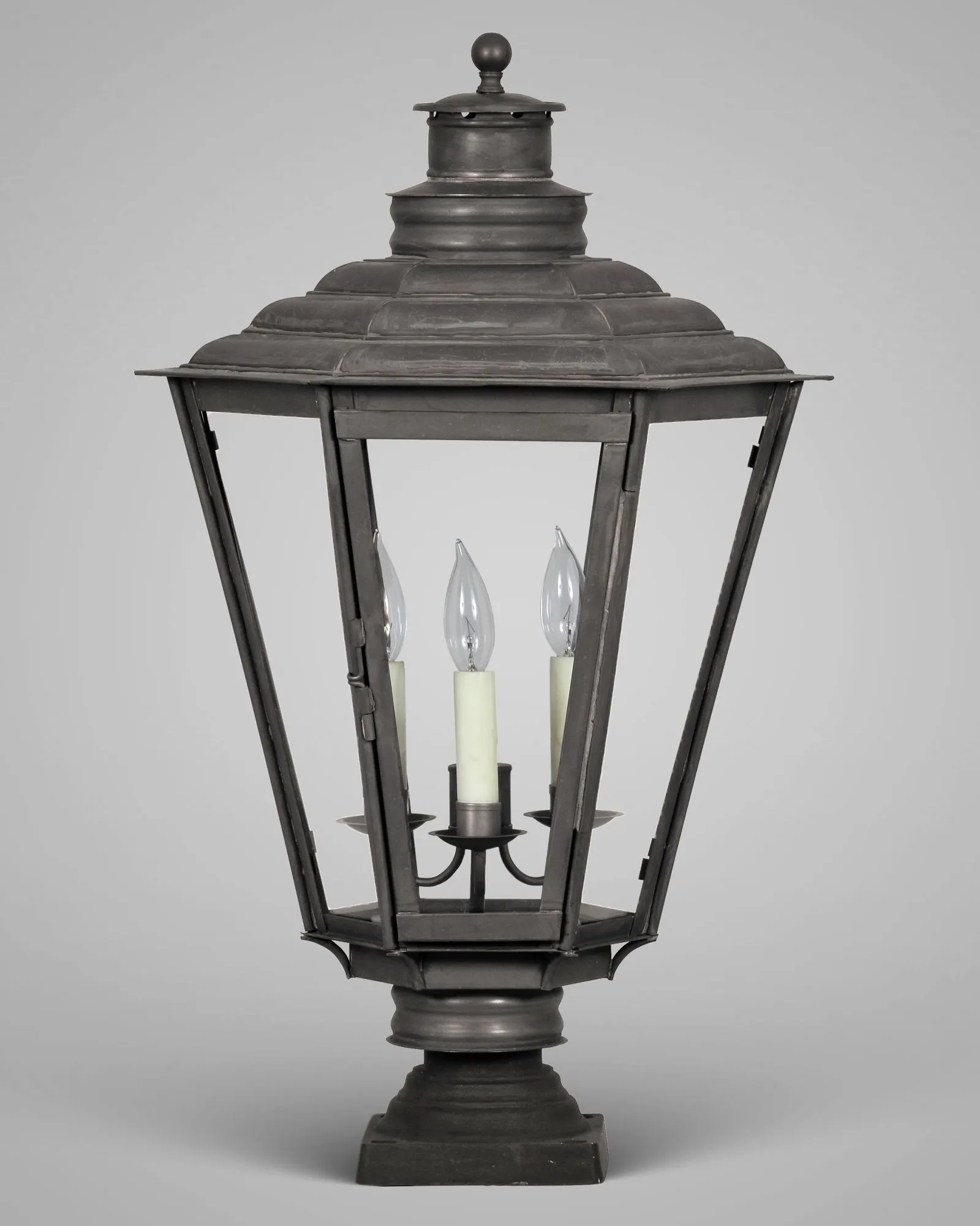 English Gas Exterior Post Lantern Large