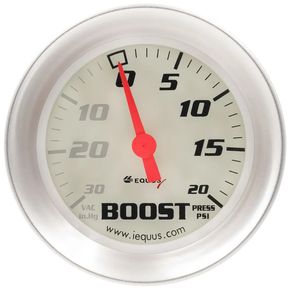 Equus Boost/Vacuum Gauge - Mechanical - Analog - 2-5/8" Diameter - White Face