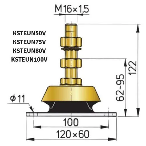 Flexible Engine Mounting - Type K80V - Max Load: 80kg