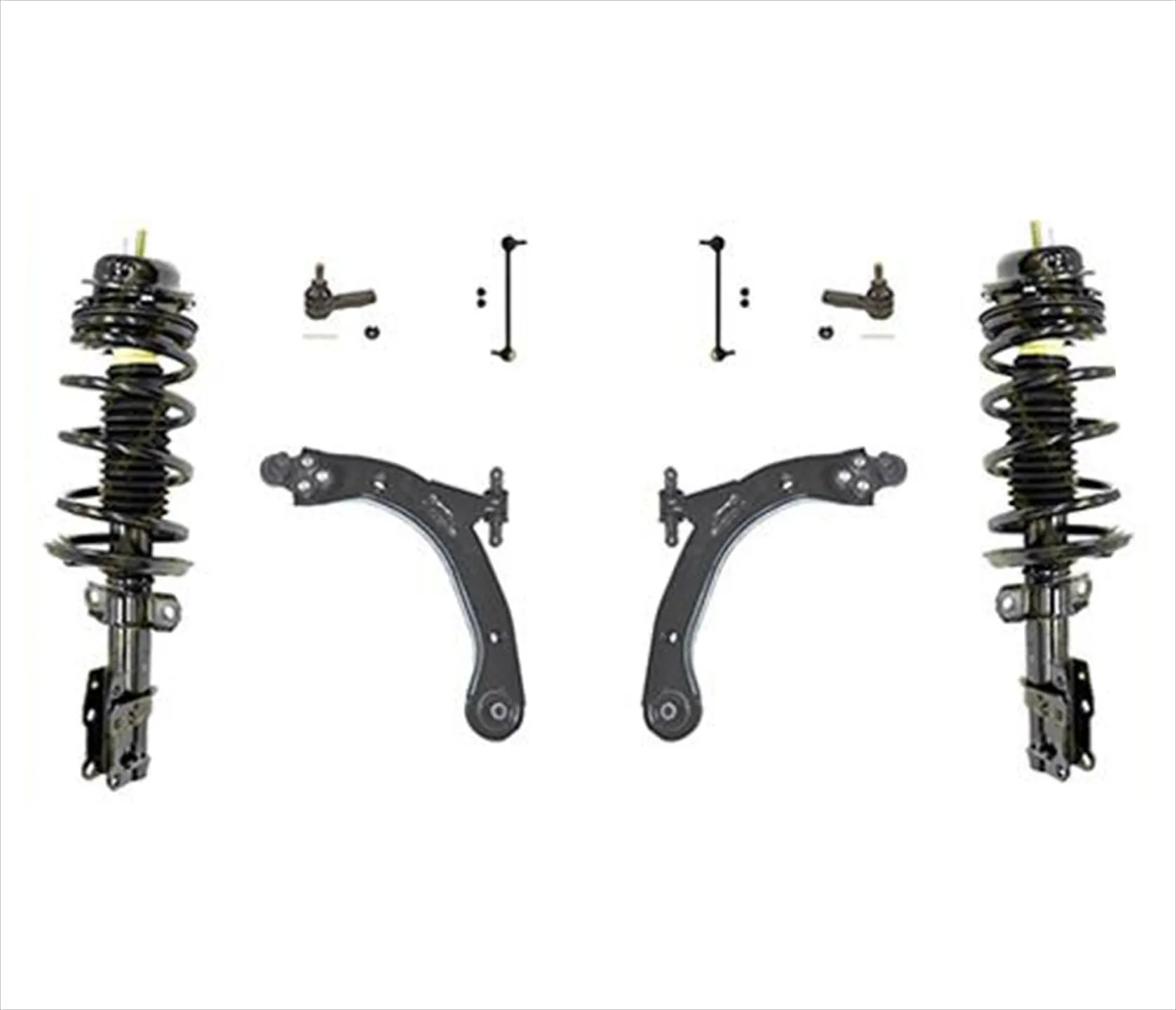 Front Complete Strut Lower Control Arms Tie Rods For 03-07 Saturn ION 2.2L 2.4L
