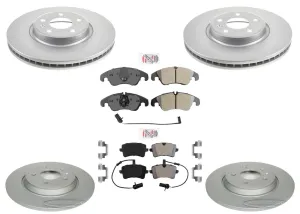 Frt & Rear GEO Coated 320MM Disc Brake Rotors Disc Brake Pads for Audi A6 12-13