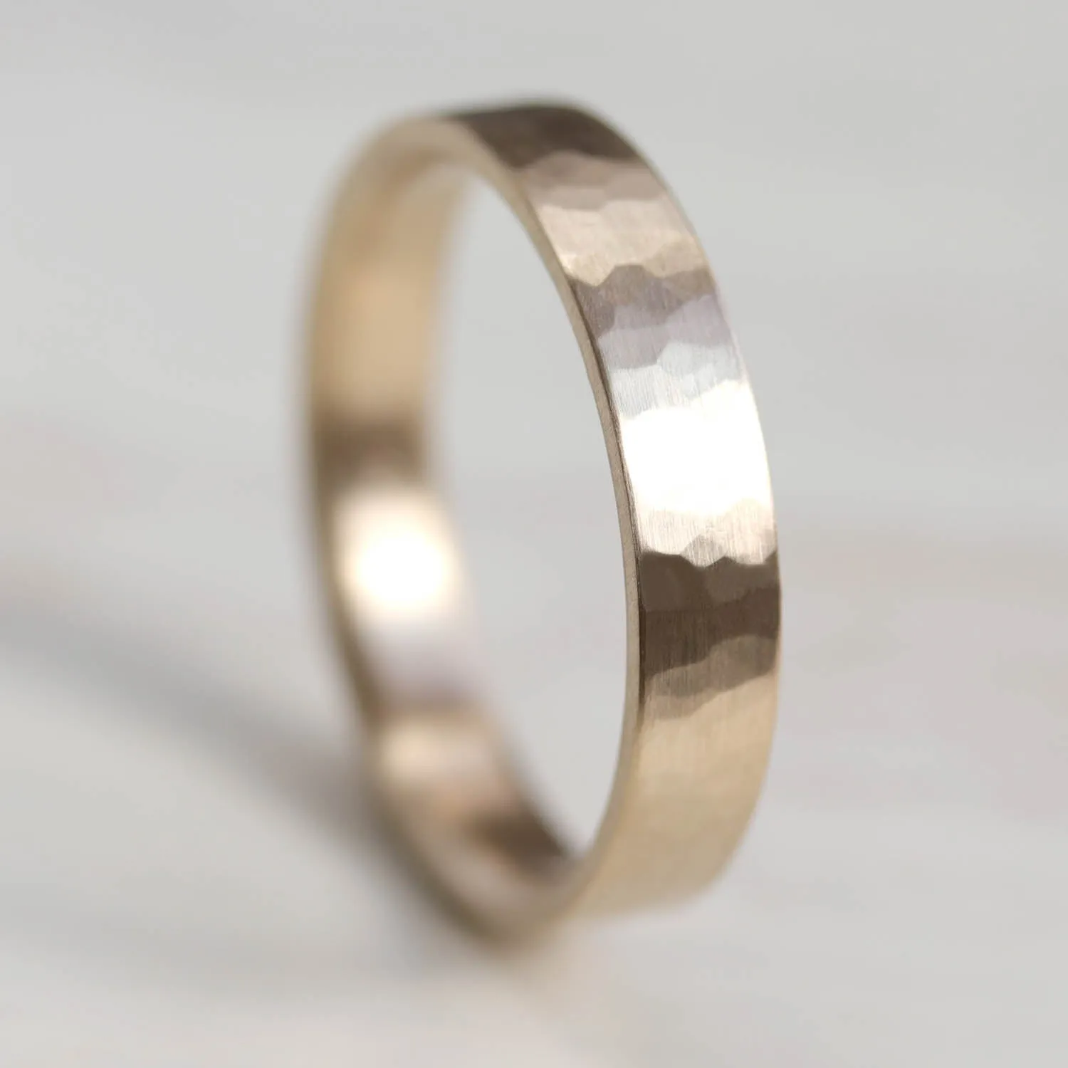 Hammer Textured Comfort-fit Flat Band •