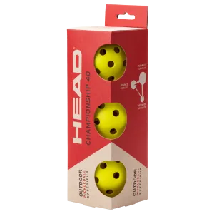 Head Championship 40 Pickleball Ball - 3 Pack Yellow