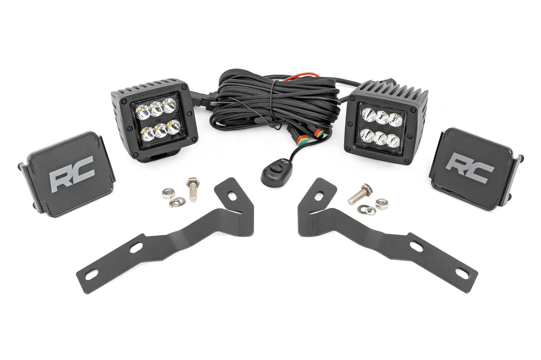 LED Light Kit - Ditch Mount - 2" Black Pair - Spot - Toyota Tacoma (16-23)