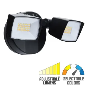 LED Security Flood Light, Dusk To Dawn Photocell, 3350 Lumens, 30K/40K/50K, Black
