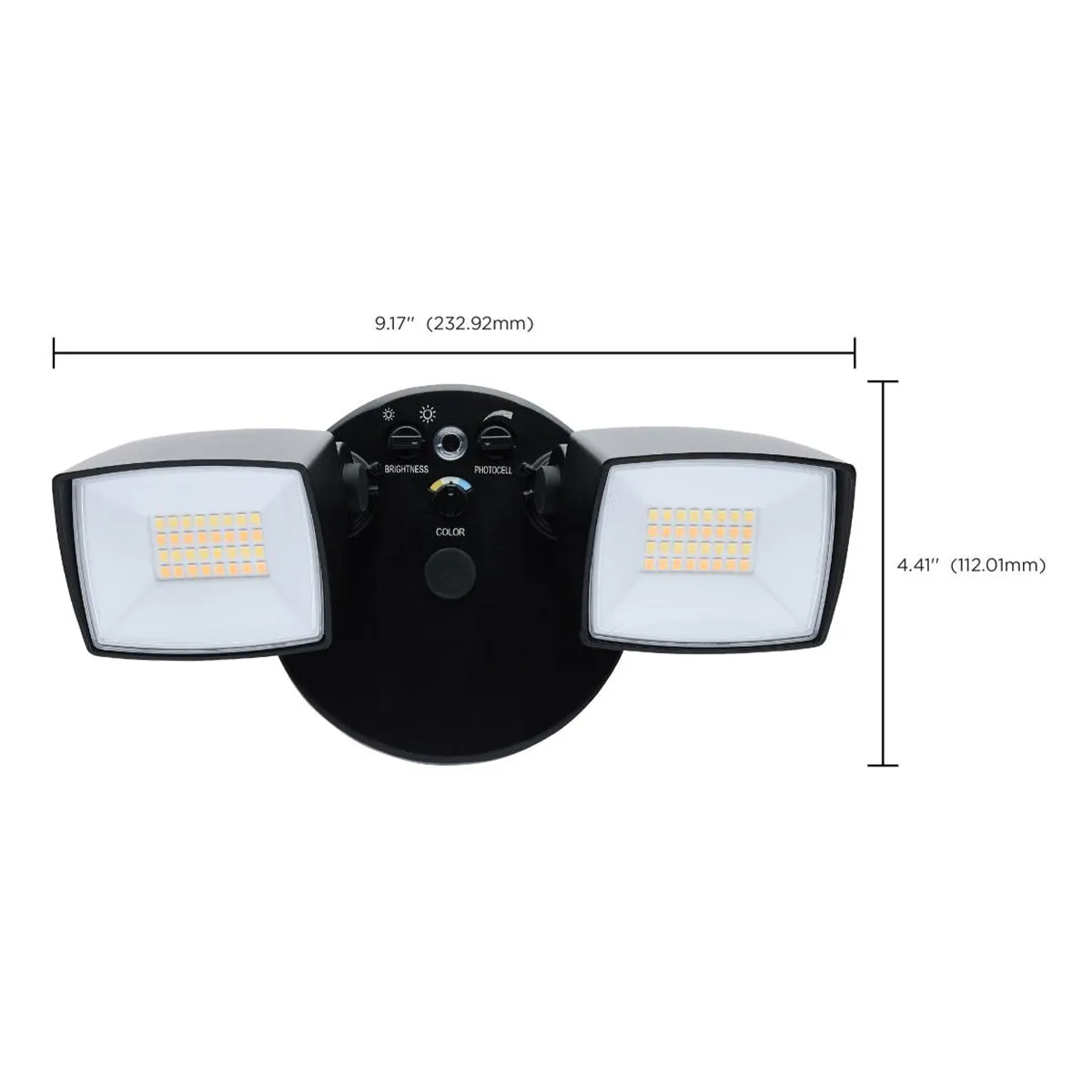 LED Security Flood Light, Dusk To Dawn Photocell, 3350 Lumens, 30K/40K/50K, Black