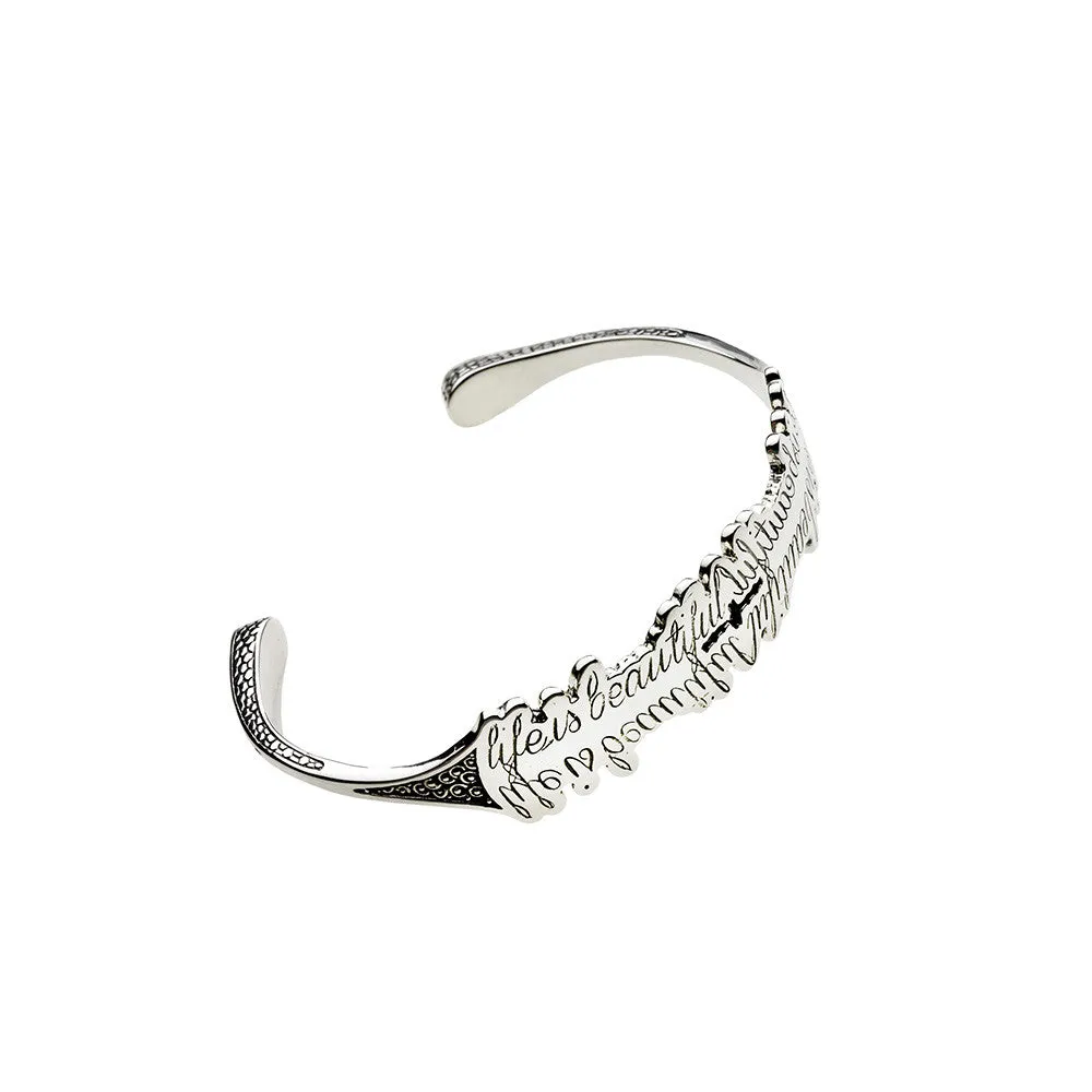 Life Is Beautiful Sterling Silver Cuff