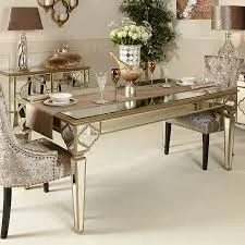 Marrakech Mirrored  180 cm Dining Table REDUCED TO CLEAR  Instore purchase for collection .