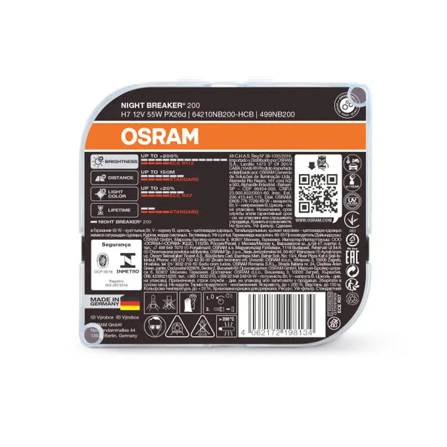 Osram Night Breaker 200 H7 Bulb Set