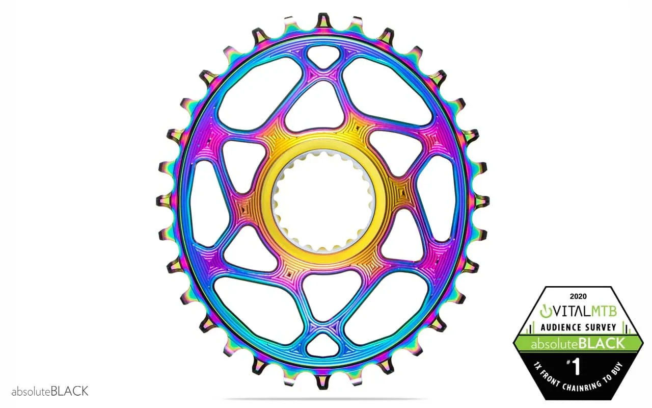 OVAL DIRECT MOUNT CHAINRING FOR SHIMANO XTR, XT, SLX and Deore - PVD RAINBOW
