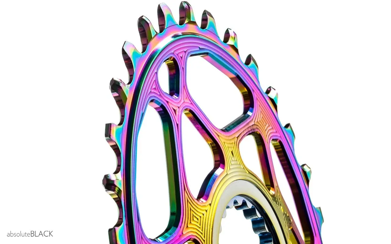 OVAL DIRECT MOUNT CHAINRING FOR SHIMANO XTR, XT, SLX and Deore - PVD RAINBOW