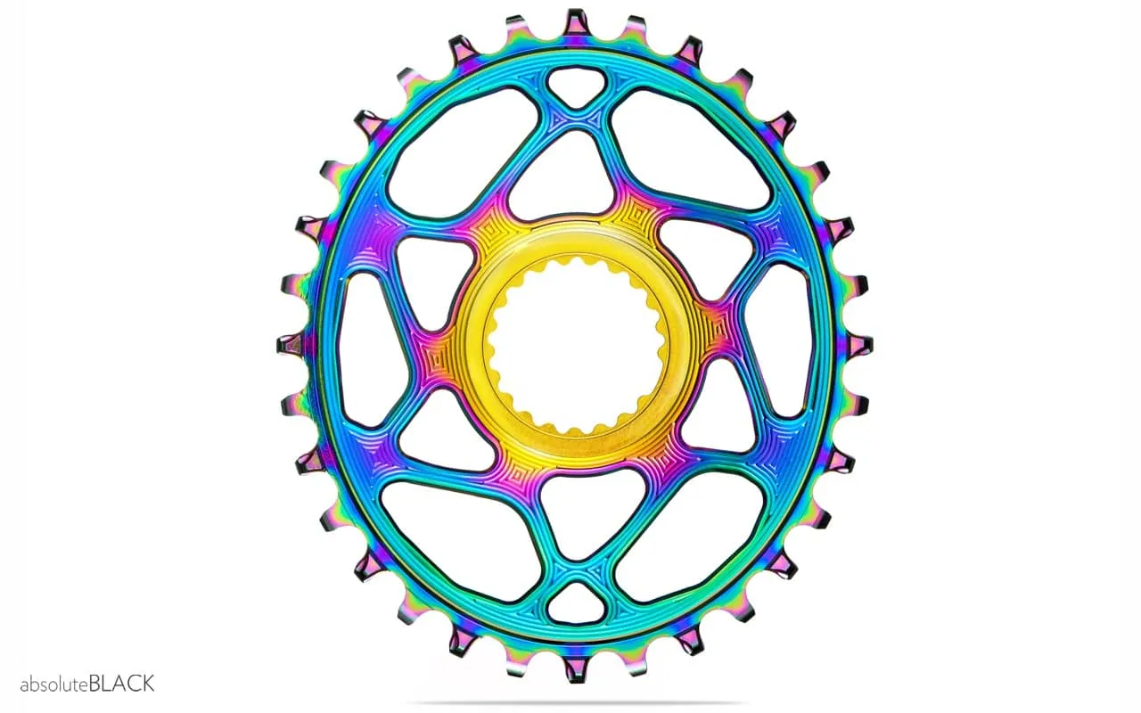 OVAL DIRECT MOUNT CHAINRING FOR SHIMANO XTR, XT, SLX and Deore - PVD RAINBOW