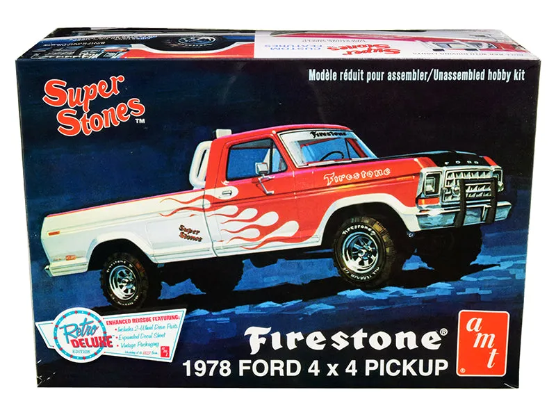 Skill 2 Model Kit 1978 Ford 4x4 Pickup Truck Firestone Super Stones 1/25 Scale Model by AMT