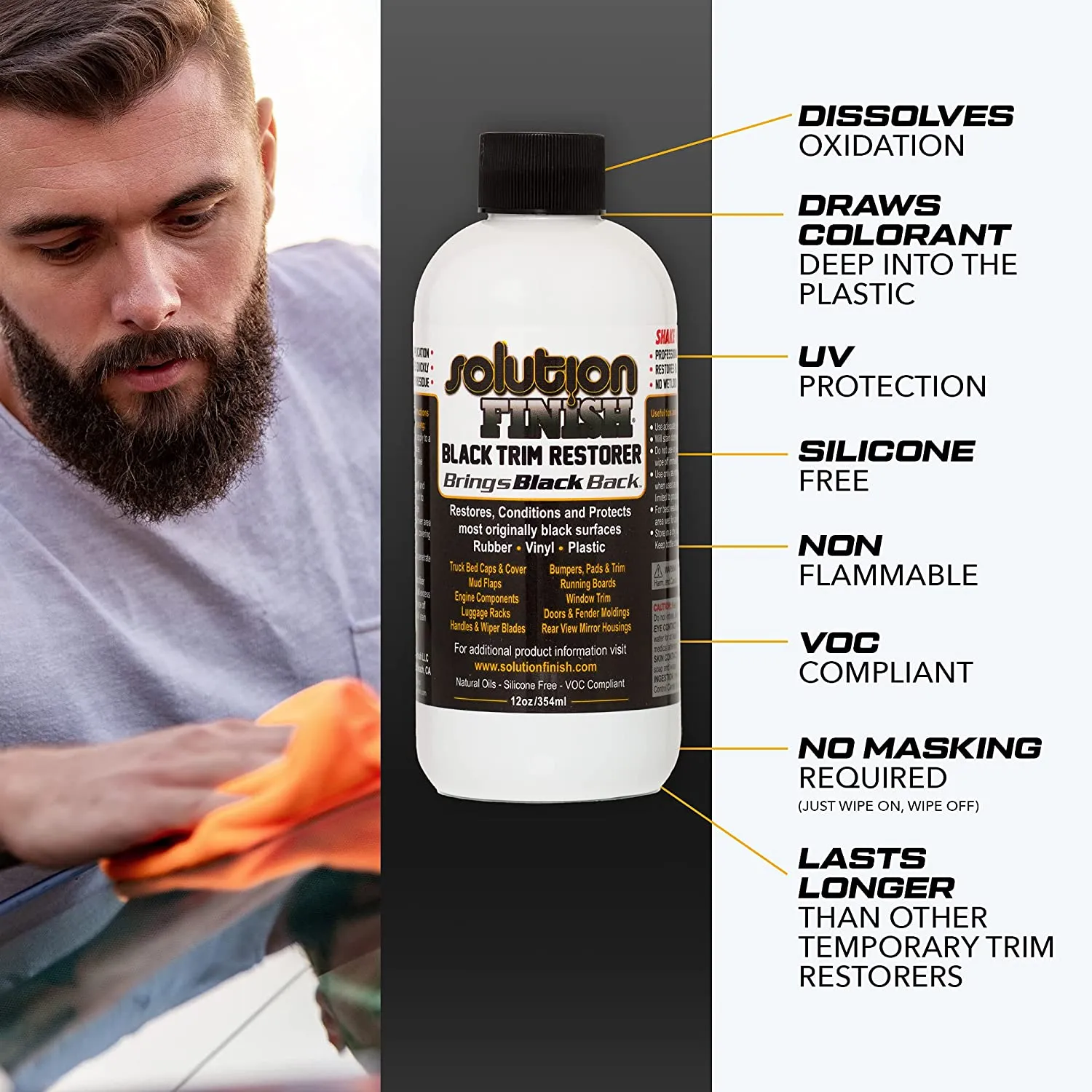 Solution Finish - Black Plastic & Vinyl Trim Restorer