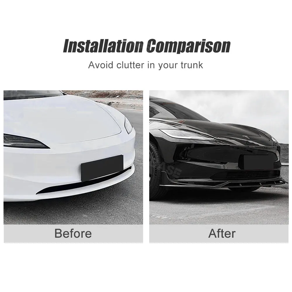 Tesla Model Y 3 Front Bumper Lip Spoiler Sporty F Style Splitter ABS Body Kit Protection Trim