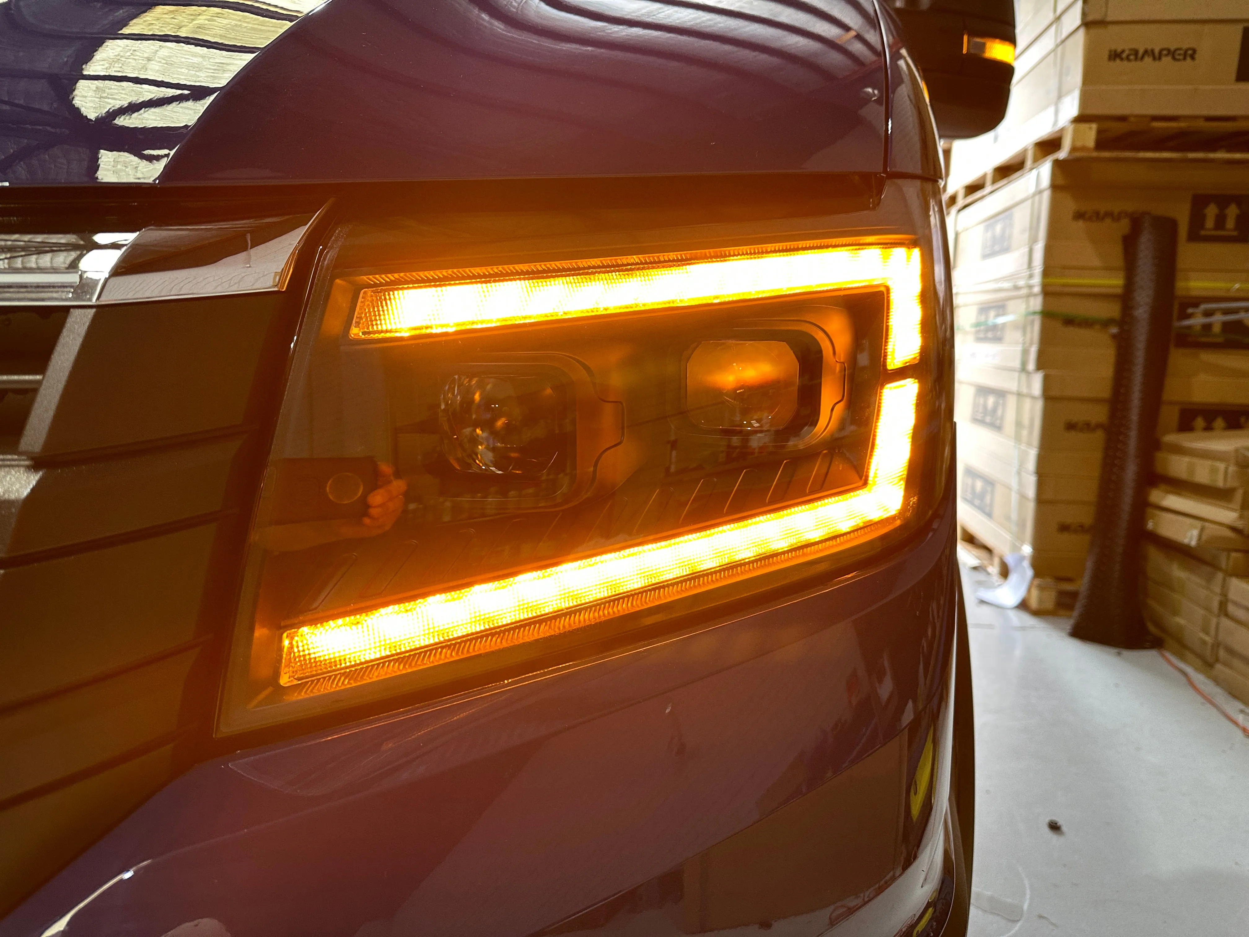 VW Crafter LED DRL Headlights with Sequential Indicators – BLACK
