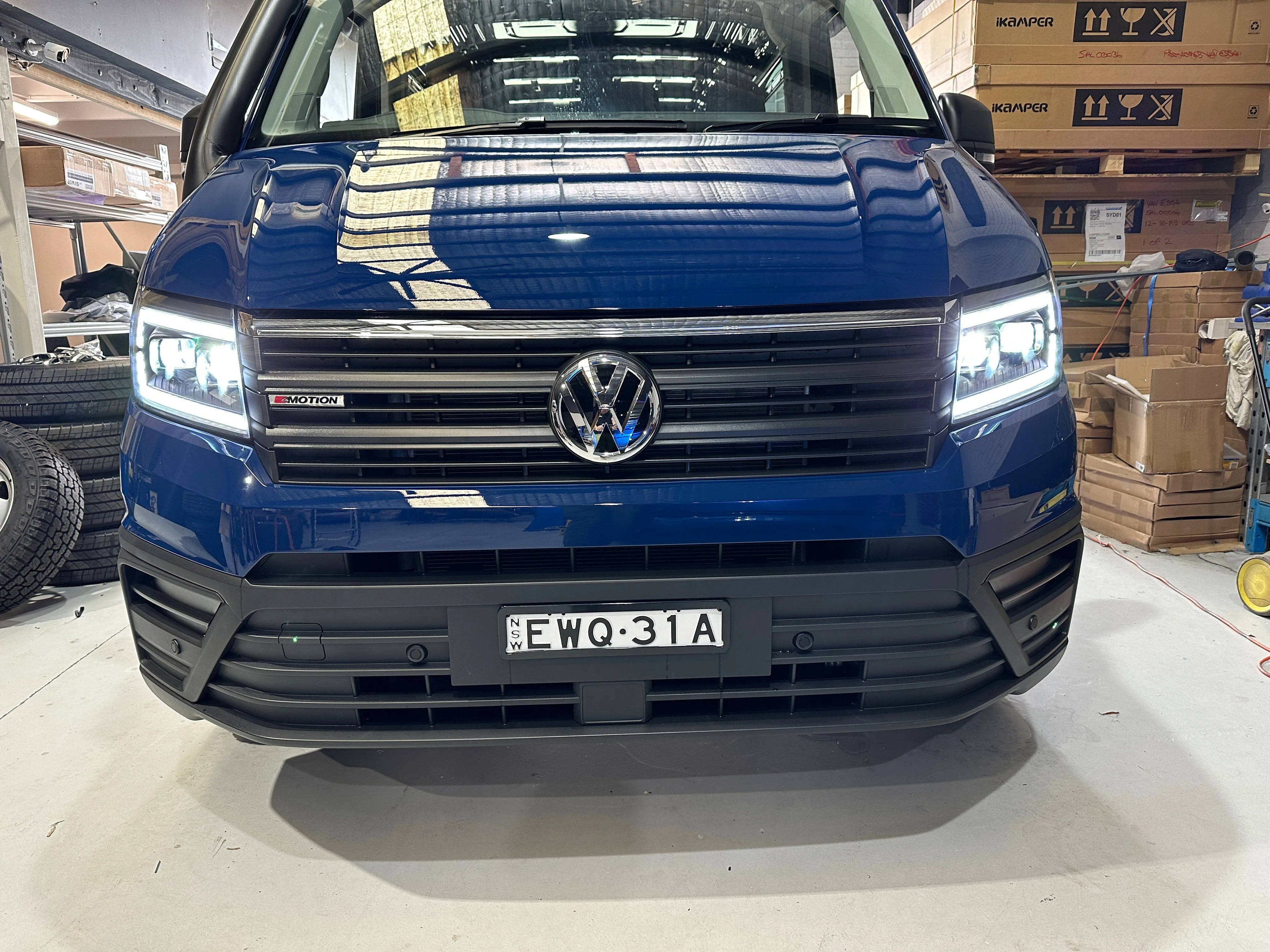 VW Crafter LED DRL Headlights with Sequential Indicators – BLACK