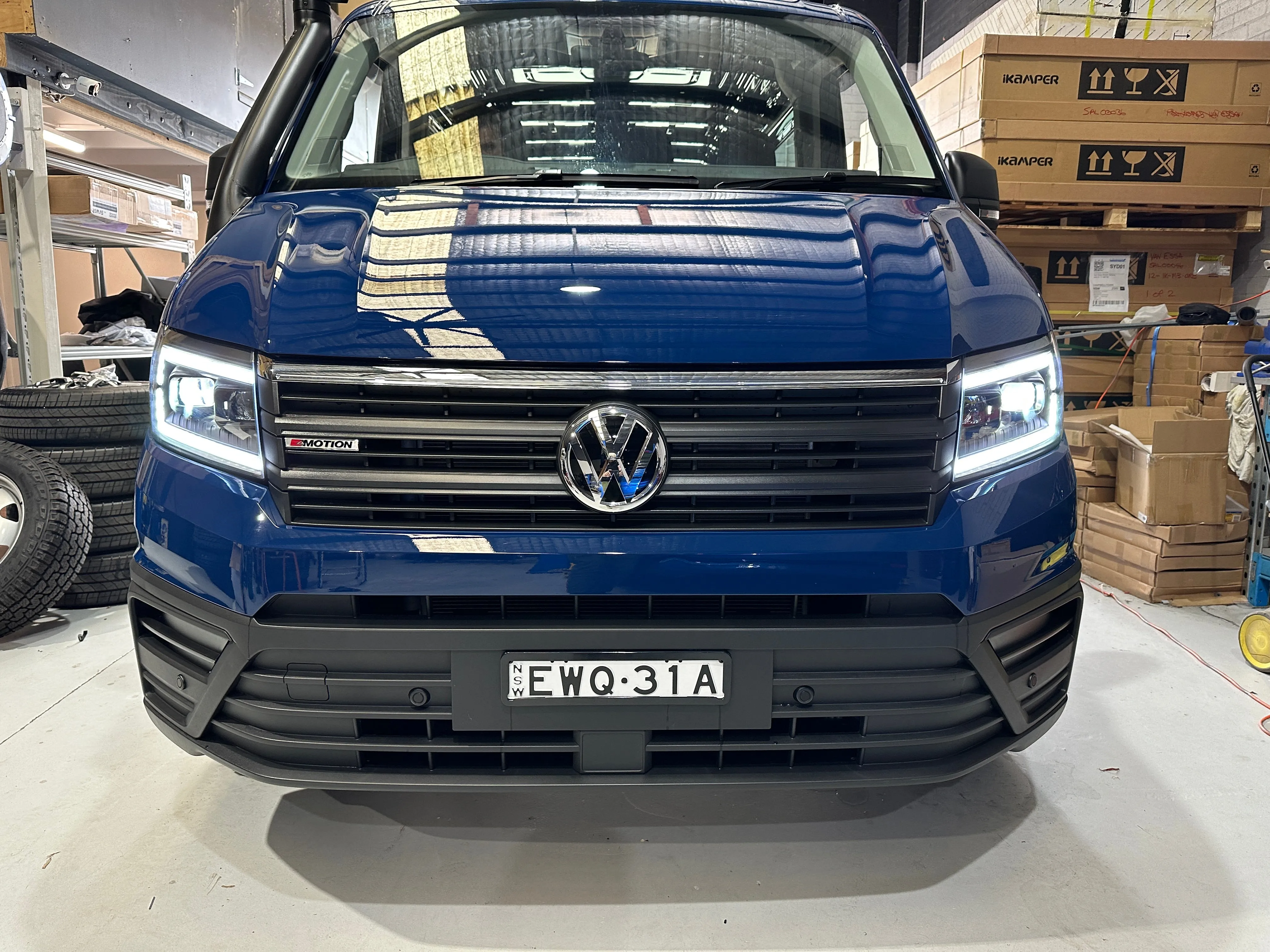 VW Crafter LED DRL Headlights with Sequential Indicators – BLACK