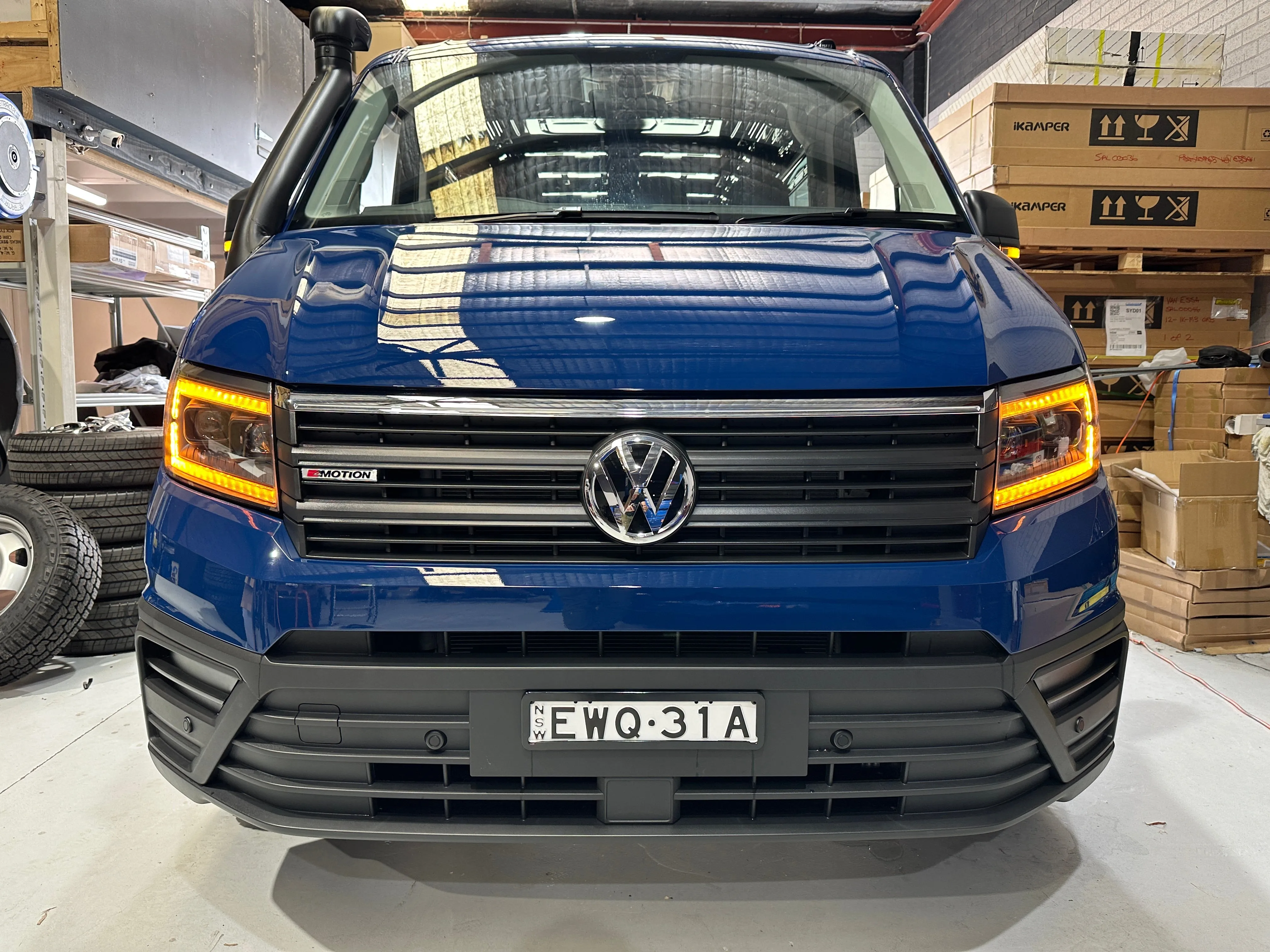 VW Crafter LED DRL Headlights with Sequential Indicators – BLACK