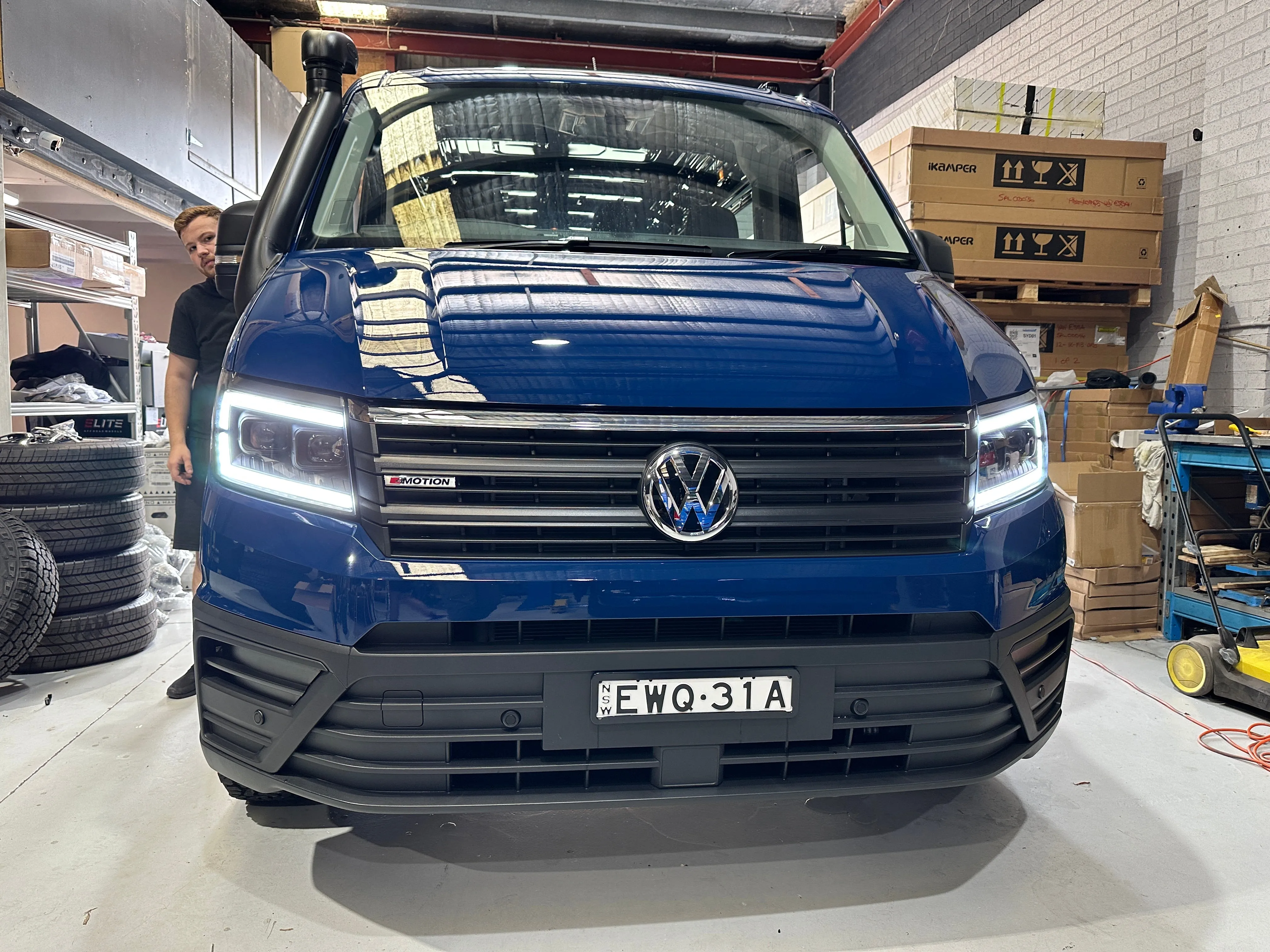 VW Crafter LED DRL Headlights with Sequential Indicators – BLACK