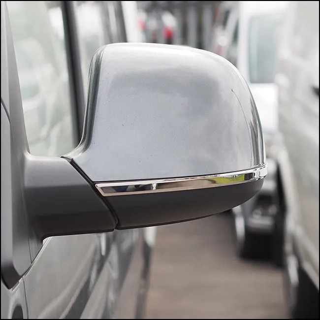 VW T5.1, T6 campervan Wing Mirror Trims Stainless, Latest accessories